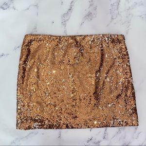 YMI gold/Bronze Sequin mini skirt